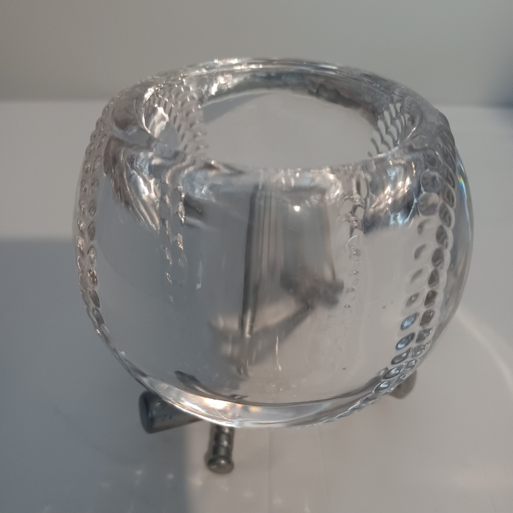 Partylite Batter Up Baseball Crystal Glass Votive Candle Holder With Bat Stand. - Picture 6 of 10